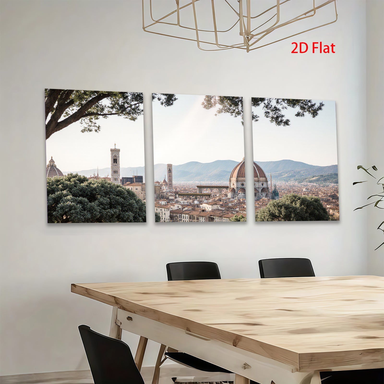 2D flat 1pc Florence Italy cityscape panoramic view wall art modern farmhouse living room bedroom decor gallery wrapped canvas prints botanical nature landscape