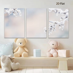 2D flat 1pc Frozen Branch Winter Scene Wall Art Decor for Living Room Bedroom Bathroom farmhouse style gallery wrapped canvas prints modern minimalist