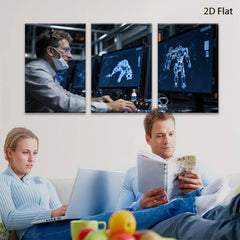 2D flat 1pc Future Tech Scientist Research Innovation Laboratory Wall Art Decor for Living Room Bedroom Office Modern Canvas Prints Abstract Design