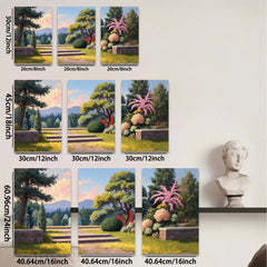 2D flat 1pc Garden Pathway Sunshine Landscape Wall Art Prints Home Decor Living Room Bedroom Office Modern Farmhouse Style Canvas Pictures