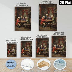 2D flat 1pc Gentlemanly Chess Game Portrait Wall Art Decor Living Room Bedroom Gallery Wrapped Canvas Prints Modern Farmhouse Style