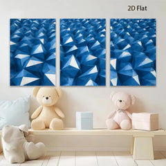 2D flat 1pc Geometric Blue Abstract Wall Art Modern Home Decor Living Room Bedroom Canvas Prints Farmhouse Style Gallery Wrapped Ready to Hang