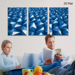 2D flat 1pc Geometric Blue Abstract Wall Art Modern Home Decor Living Room Bedroom Canvas Prints Farmhouse Style Gallery Wrapped Ready to Hang
