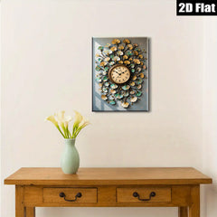 2D flat 1pc Ginko Leaf Wall Clock Modern Farmhouse Decor Living Room Bedroom Kitchen Accent Rustic Chic Gallery Wrapped Canvas Prints