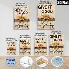 2D flat 1pc Give It To God And Sleep Inspirational Wall Art Canvas Prints for Bedroom Living Room Home Decor Farmhouse Style Gallery Wrapped Ready to Hang