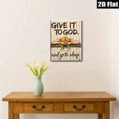 2D flat 1pc Give It To God And Sleep Inspirational Wall Art Canvas Prints for Bedroom Living Room Home Decor Farmhouse Style Gallery Wrapped Ready to Hang