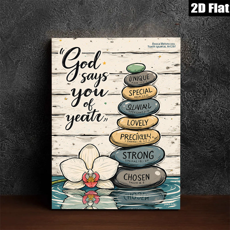 2D flat 1pc God Says You Are Chosen Spiritual Wall Art Canvas Prints For Living Room Bedroom Home Decor Farmhouse Style Inspirational Quotes Modern Aesthetic