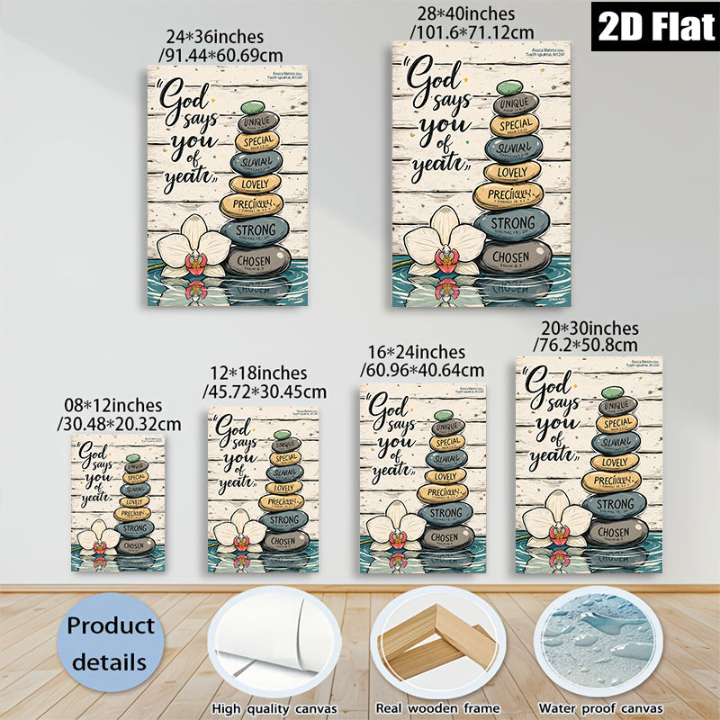 2D flat 1pc God Says You Are Chosen Spiritual Wall Art Canvas Prints For Living Room Bedroom Home Decor Farmhouse Style Inspirational Quotes Modern Aesthetic