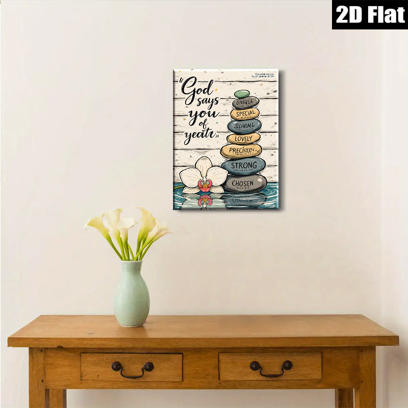 2D flat 1pc God Says You Are Chosen Spiritual Wall Art Canvas Prints For Living Room Bedroom Home Decor Farmhouse Style Inspirational Quotes Modern Aesthetic