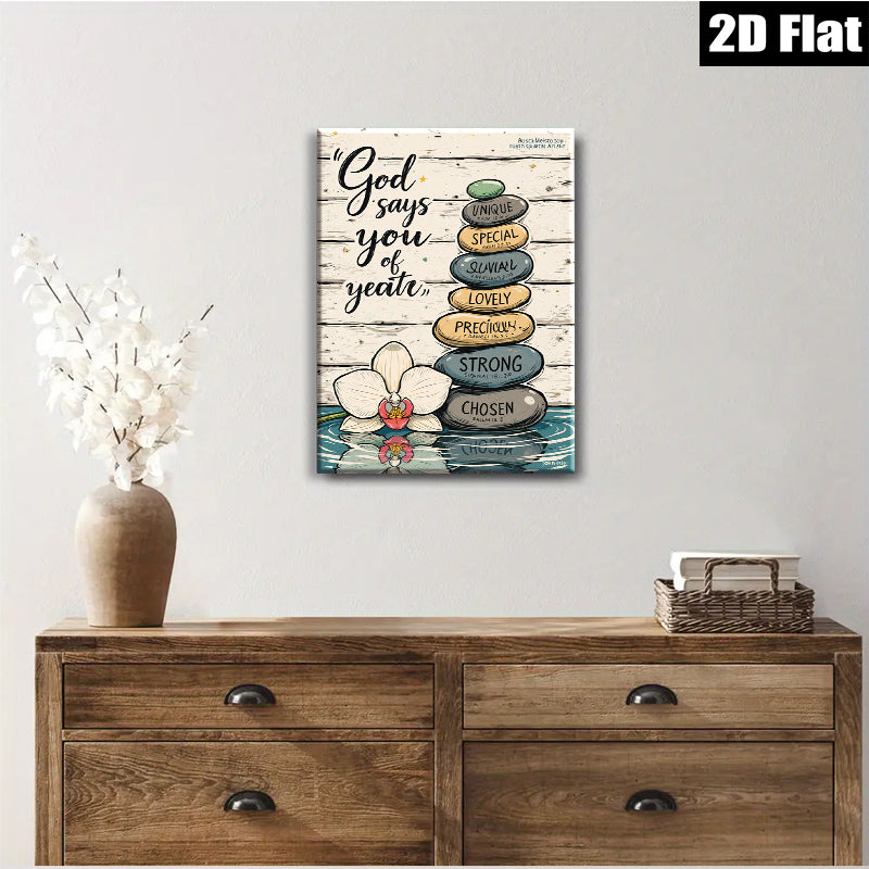2D flat 1pc God Says You Are Chosen Spiritual Wall Art Canvas Prints For Living Room Bedroom Home Decor Farmhouse Style Inspirational Quotes Modern Aesthetic