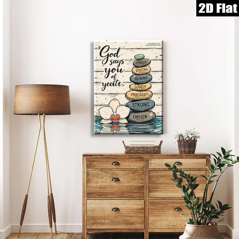 2D flat 1pc God Says You Are Chosen Spiritual Wall Art Canvas Prints For Living Room Bedroom Home Decor Farmhouse Style Inspirational Quotes Modern Aesthetic