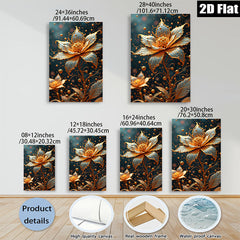 2D flat 1pc Golden Bloom Botanical Wall Art Decor Living Room Bedroom Office Gallery Wrapped Canvas Prints Modern Farmhouse Aesthetic Home D��cor Cozy Vibes