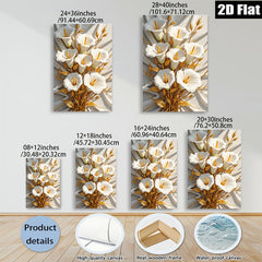 2D flat 1pc Golden Callas Bloom Wall Art Living Room Bedroom Home Decor Farmhouse Style Modern Canvas Prints Ready to Hang