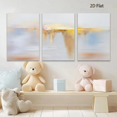 2D flat 1pc Golden Cascade Abstract Wall Art Modern Canvas Painting Living Room Bedroom Home Decor Farmhouse Style Gallery Wrapped Ready to Hang