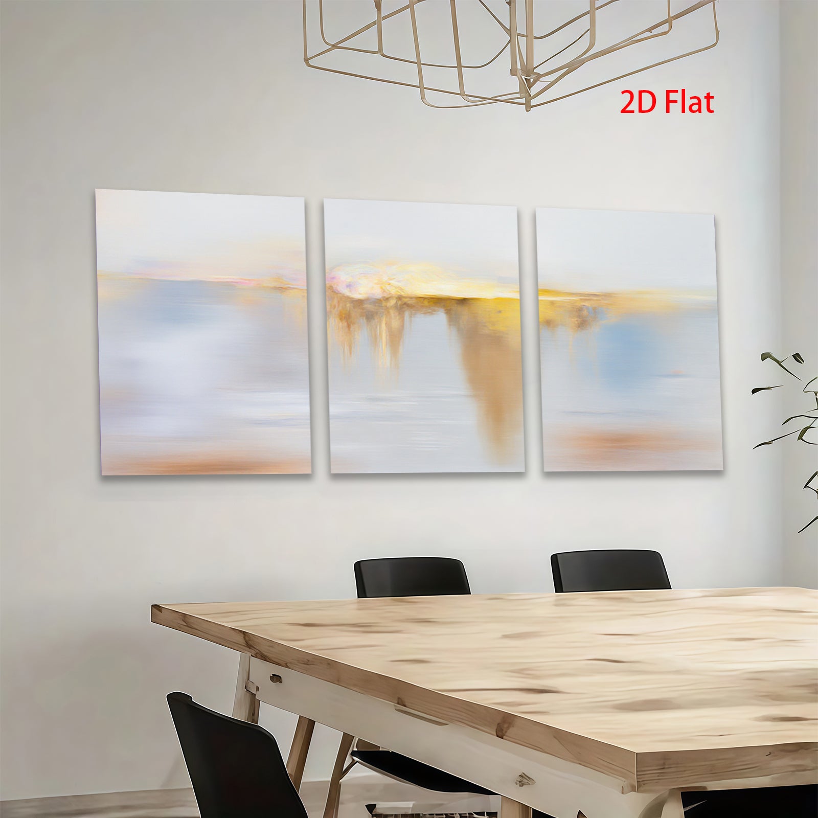 2D flat 1pc Golden Cascade Abstract Wall Art Modern Canvas Painting Living Room Bedroom Home Decor Farmhouse Style Gallery Wrapped Ready to Hang