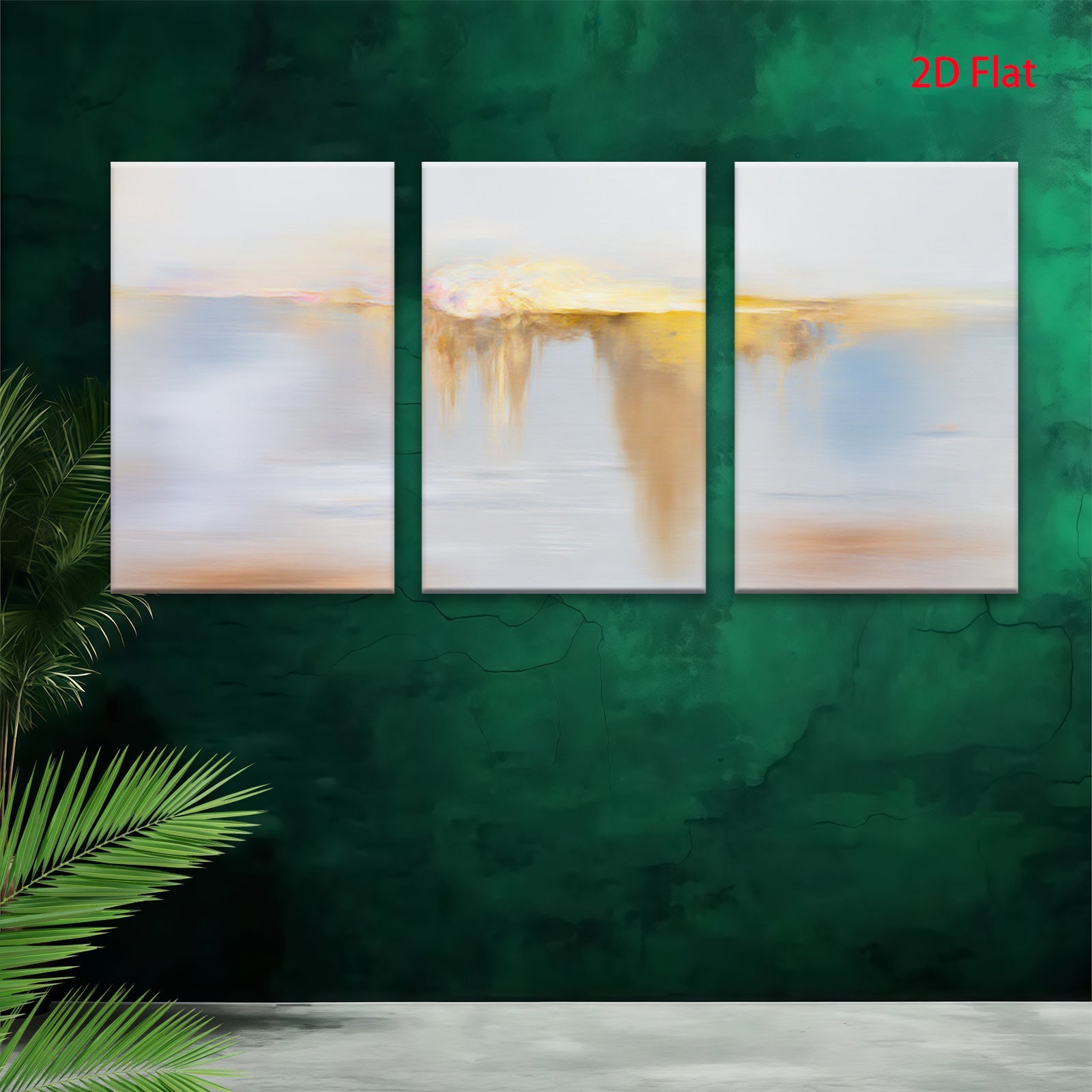 2D flat 1pc Golden Cascade Abstract Wall Art Modern Canvas Painting Living Room Bedroom Home Decor Farmhouse Style Gallery Wrapped Ready to Hang
