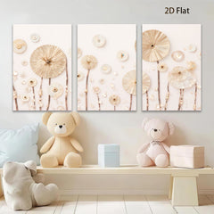 2D flat 1pc Golden Dandelion Wall Art Farmhouse Decor for Living Room Bedroom Gallery Wrapped Canvas Modern Minimalist Art Prints Botanical Artwork Rustic Chic Home D��cor