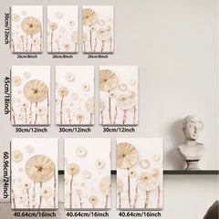 2D flat 1pc Golden Dandelion Wall Art Farmhouse Decor for Living Room Bedroom Gallery Wrapped Canvas Modern Minimalist Art Prints Botanical Artwork Rustic Chic Home D��cor
