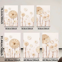 2D flat 1pc Golden Dandelion Wall Art Farmhouse Decor for Living Room Bedroom Gallery Wrapped Canvas Modern Minimalist Art Prints Botanical Artwork Rustic Chic Home D��cor