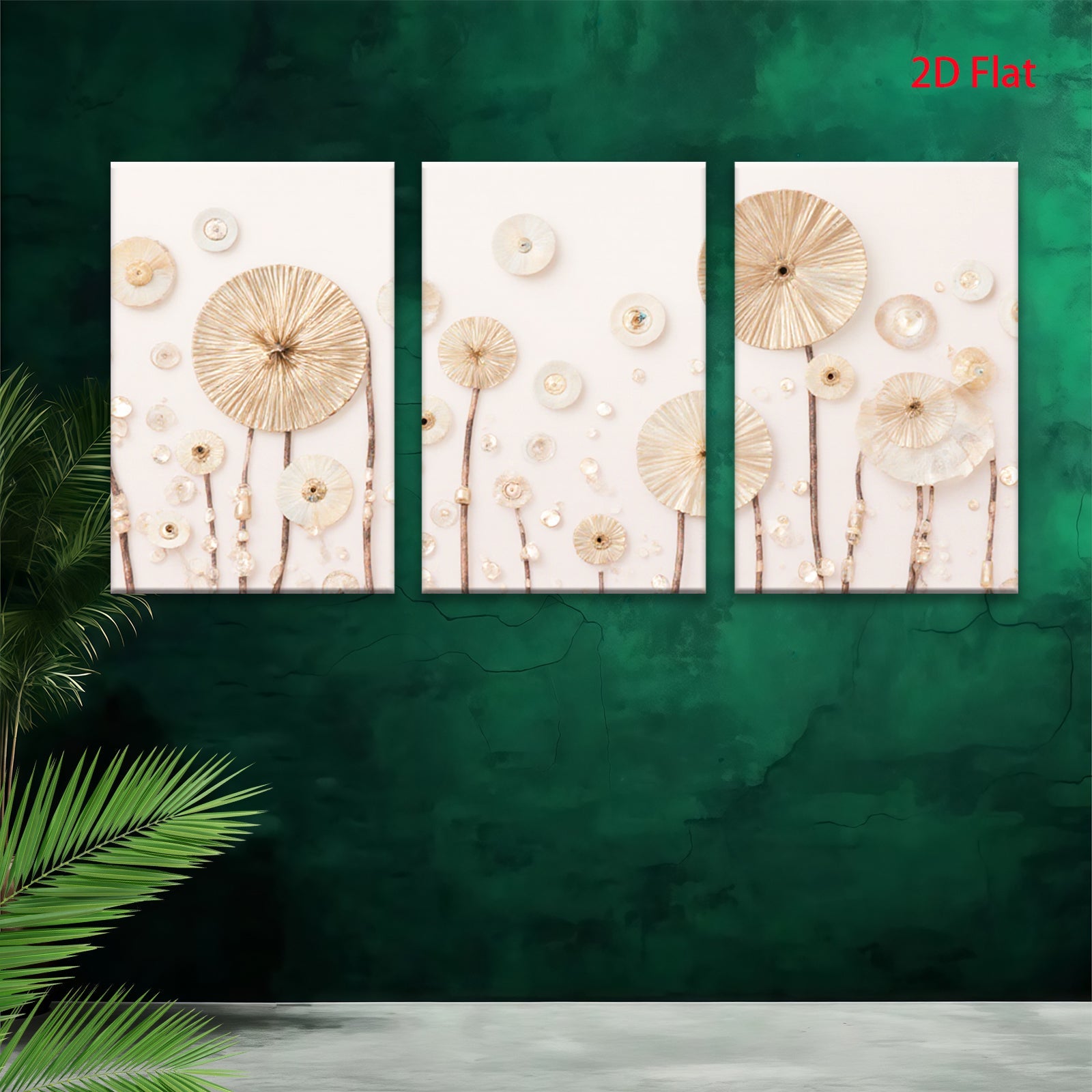 2D flat 1pc Golden Dandelion Wall Art Farmhouse Decor for Living Room Bedroom Gallery Wrapped Canvas Modern Minimalist Art Prints Botanical Artwork Rustic Chic Home D��cor