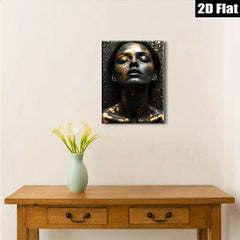 2D flat 1pc Golden Embrace Portrait Modern Wall Art Bedroom Living Room Gallery Wrapped Canvas Home Decor Farmhouse Style