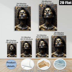 2D flat 1pc Golden Embrace Portrait Wall Art Canvas Prints for Living Room Bedroom Home Decor Modern Farmhouse Aesthetic Gallery Wrapped Ready to Hang