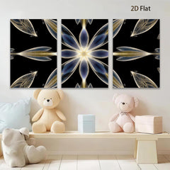 2D flat 1pc Golden Floral Burst Abstract Wall Art Decor Living Room Bedroom Modern Farmhouse Gallery Wrapped Canvas Prints Contemporary Home D��cor Chic Design