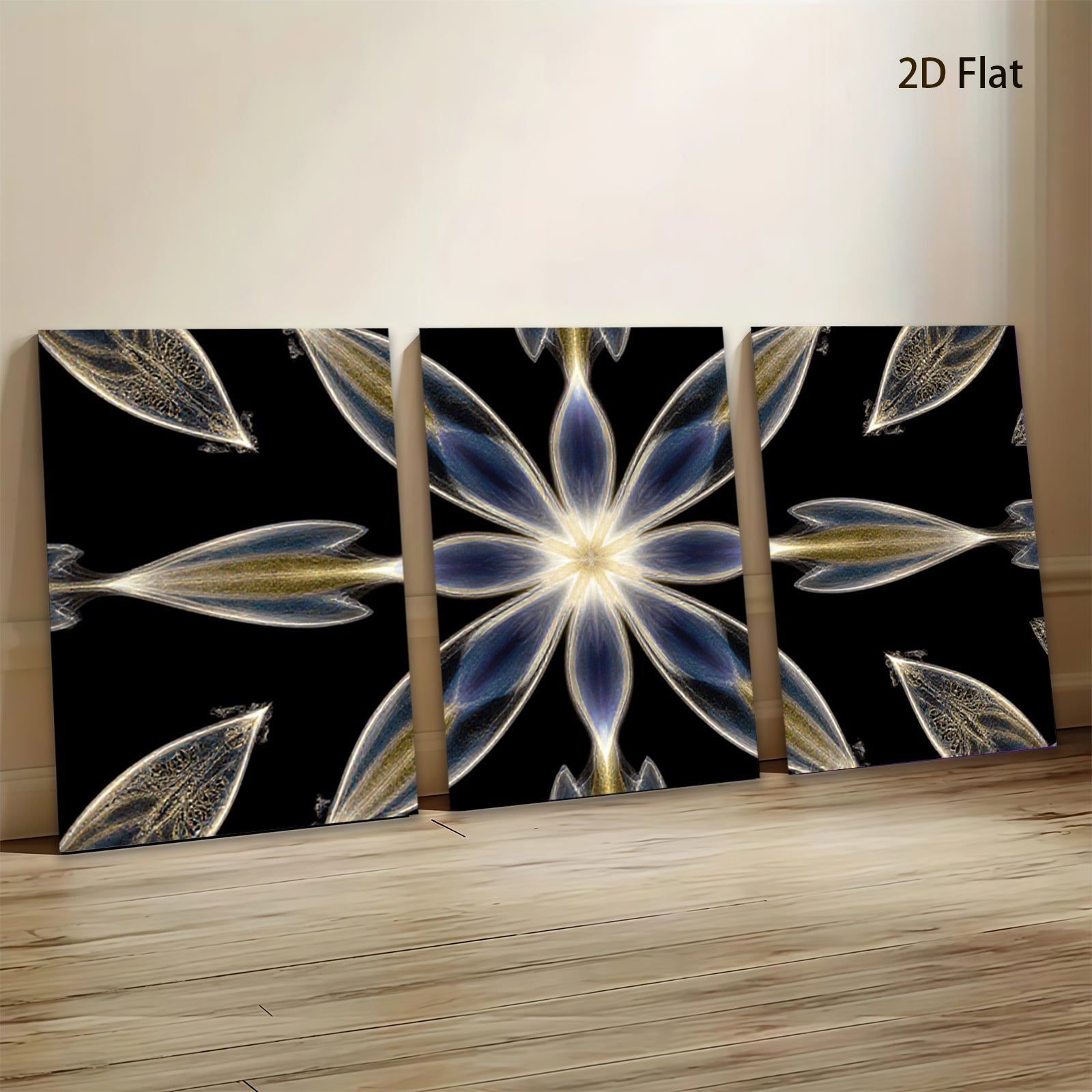 2D flat 1pc Golden Floral Burst Abstract Wall Art Decor Living Room Bedroom Modern Farmhouse Gallery Wrapped Canvas Prints Contemporary Home D��cor Chic Design