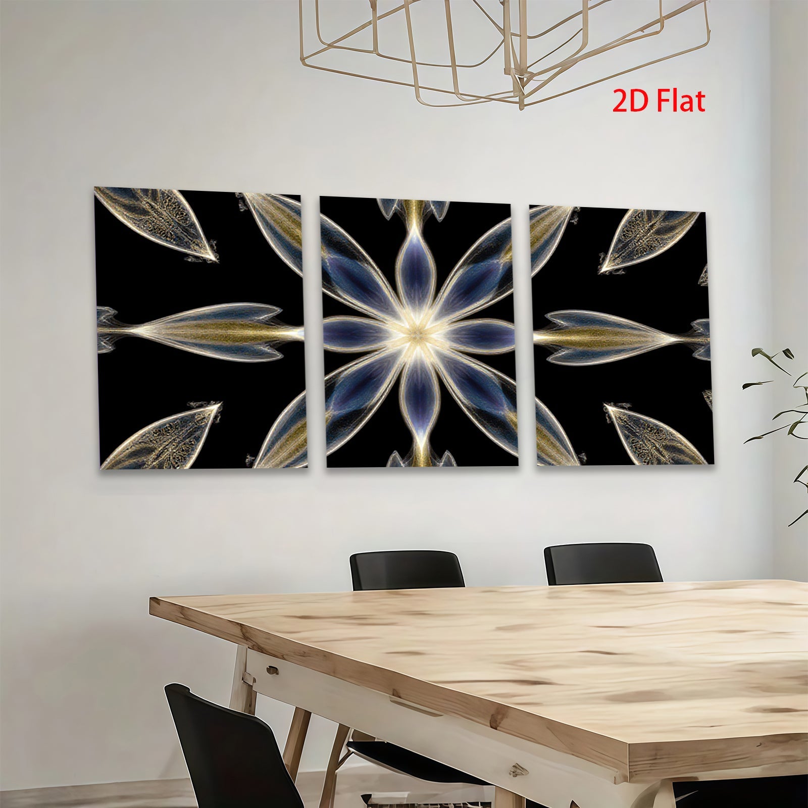 2D flat 1pc Golden Floral Burst Abstract Wall Art Decor Living Room Bedroom Modern Farmhouse Gallery Wrapped Canvas Prints Contemporary Home D��cor Chic Design