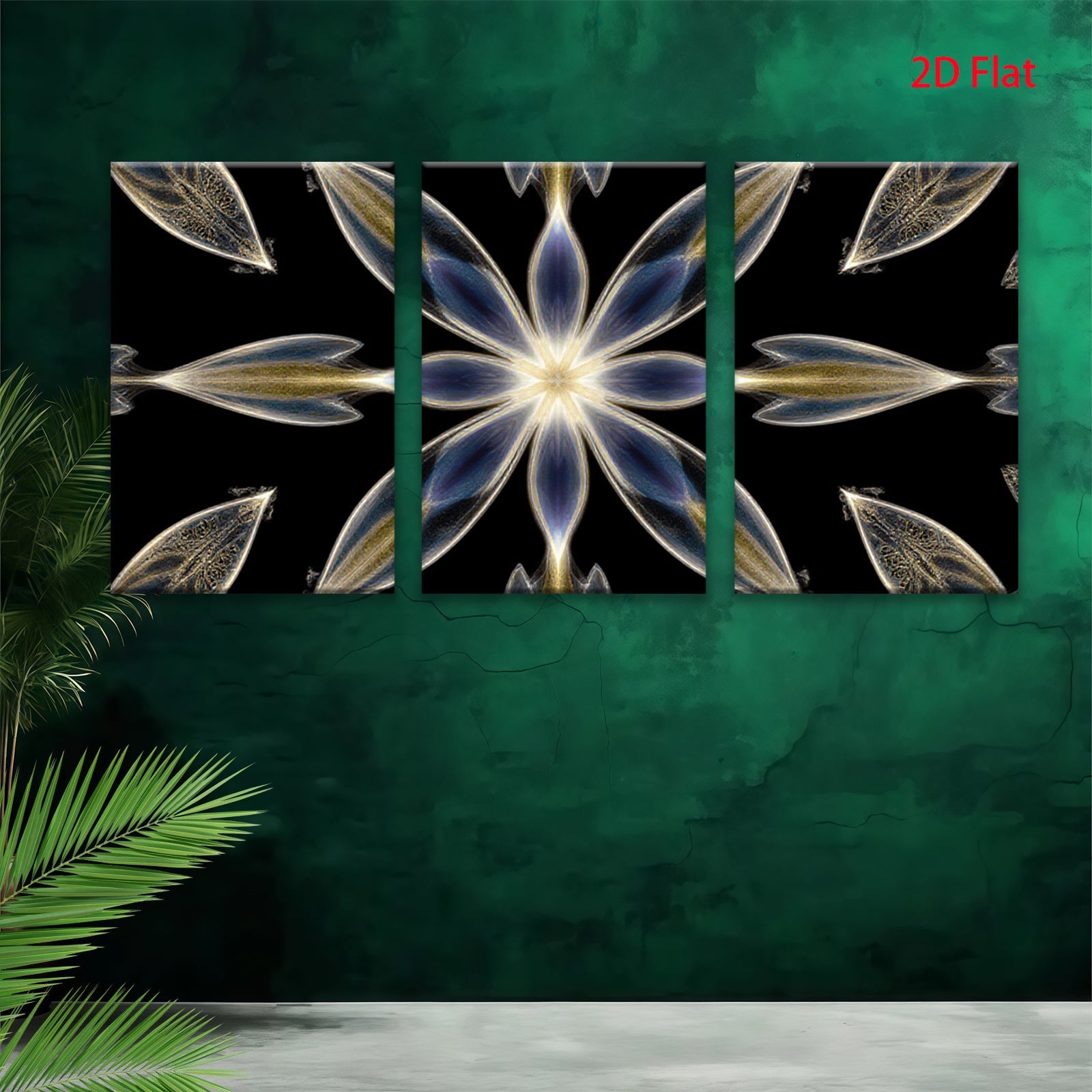 2D flat 1pc Golden Floral Burst Abstract Wall Art Decor Living Room Bedroom Modern Farmhouse Gallery Wrapped Canvas Prints Contemporary Home D��cor Chic Design