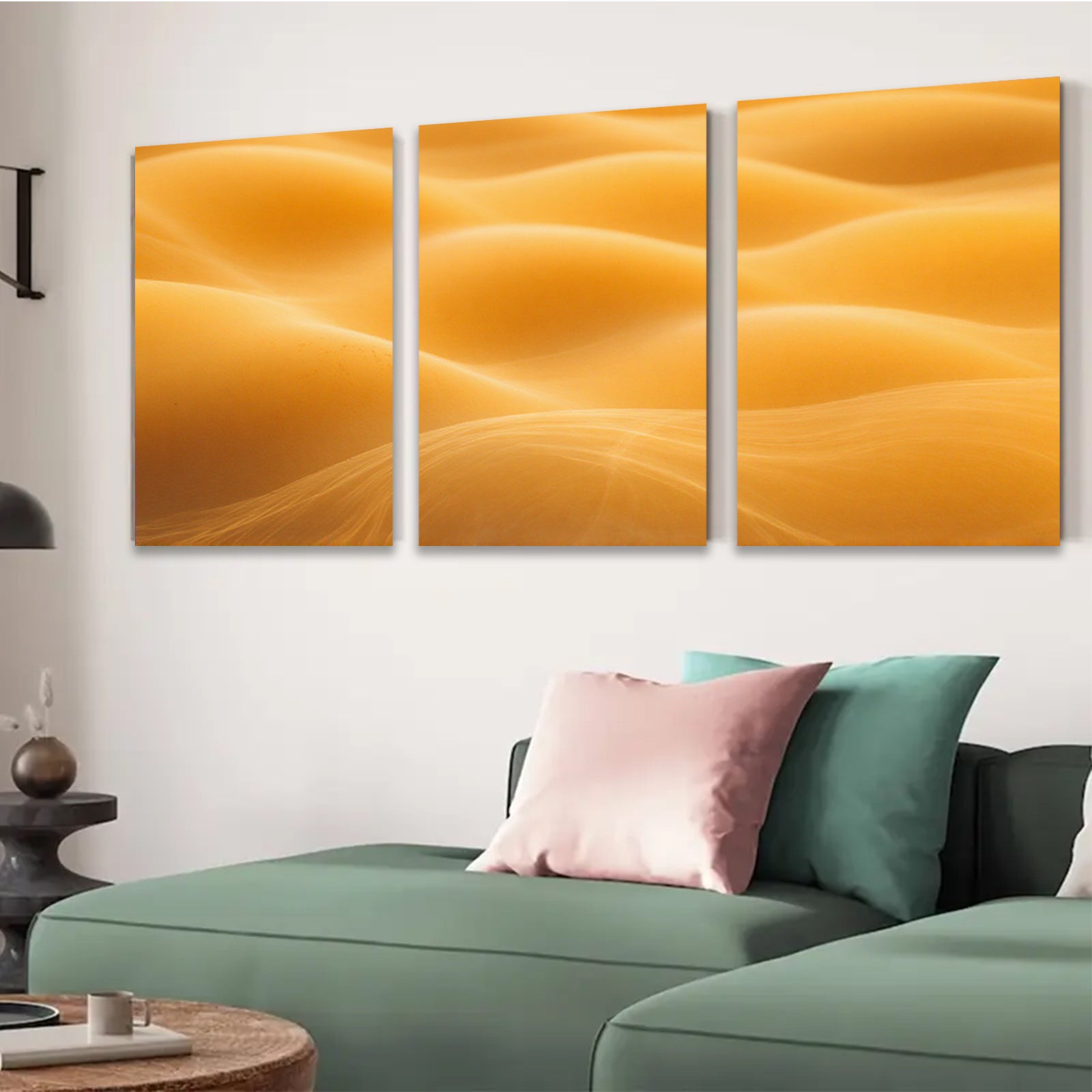 2D flat 1pc Golden Flowing Dunes Abstract Wall Art Modern Canvas Prints for Living Room Bedroom Home Decor Gallery Wrapped Ready to Hang Farmhouse Style