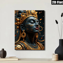 2D flat 1pc Golden Goddess Portrait Wall Art Bedroom Living Room Decor Canvas Painting Modern Farmhouse Style Boho Chic Gallery Wrapped Ready to Hang