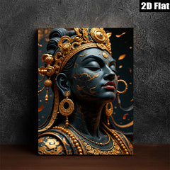 2D flat 1pc Golden Goddess Portrait Wall Art Bedroom Living Room Decor Canvas Painting Modern Farmhouse Style Boho Chic Gallery Wrapped Ready to Hang
