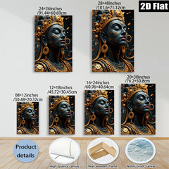 2D flat 1pc Golden Goddess Portrait Wall Art Bedroom Living Room Decor Canvas Painting Modern Farmhouse Style Boho Chic Gallery Wrapped Ready to Hang