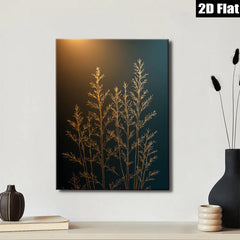 2D flat 1pc Golden Grasses Wall Art Modern Farmhouse Decor Living Room Bedroom Canvas Prints Botanical Artwork Gallery Wrapped Teal Accents Trending Now Stylish Home D��cor
