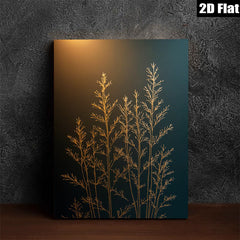 2D flat 1pc Golden Grasses Wall Art Modern Farmhouse Decor Living Room Bedroom Canvas Prints Botanical Artwork Gallery Wrapped Teal Accents Trending Now Stylish Home D��cor