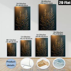 2D flat 1pc Golden Grasses Wall Art Modern Farmhouse Decor Living Room Bedroom Canvas Prints Botanical Artwork Gallery Wrapped Teal Accents Trending Now Stylish Home D��cor