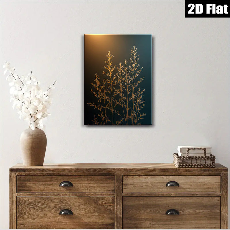 2D flat 1pc Golden Grasses Wall Art Modern Farmhouse Decor Living Room Bedroom Canvas Prints Botanical Artwork Gallery Wrapped Teal Accents Trending Now Stylish Home D��cor
