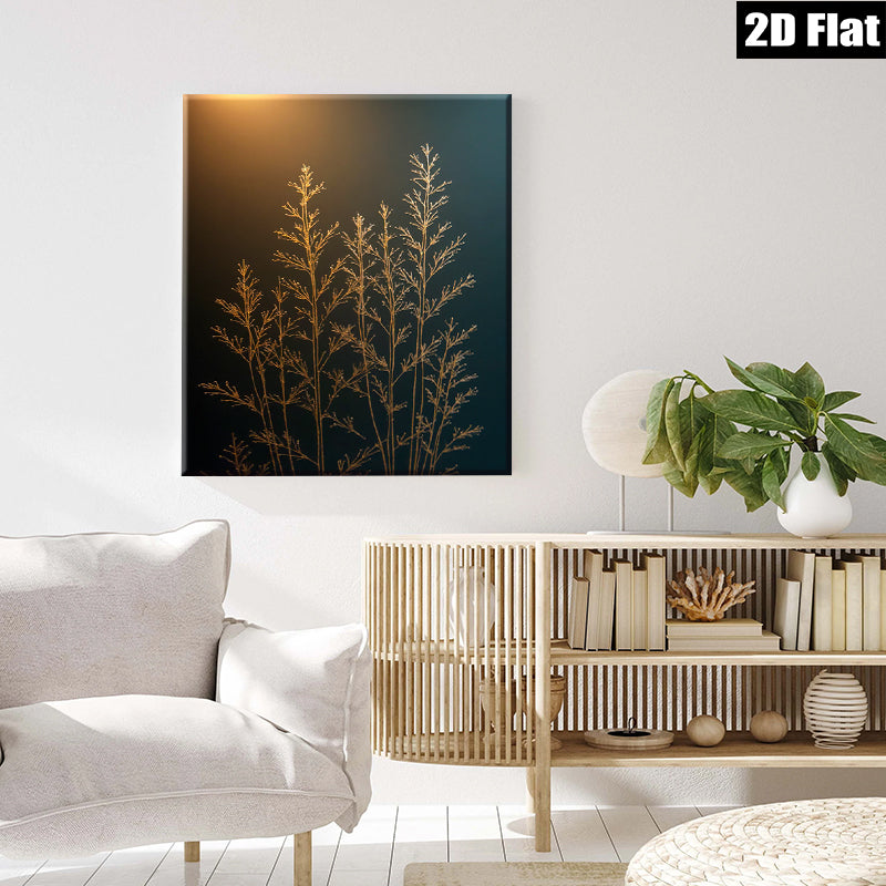 2D flat 1pc Golden Grasses Wall Art Modern Farmhouse Decor Living Room Bedroom Canvas Prints Botanical Artwork Gallery Wrapped Teal Accents Trending Now Stylish Home D��cor