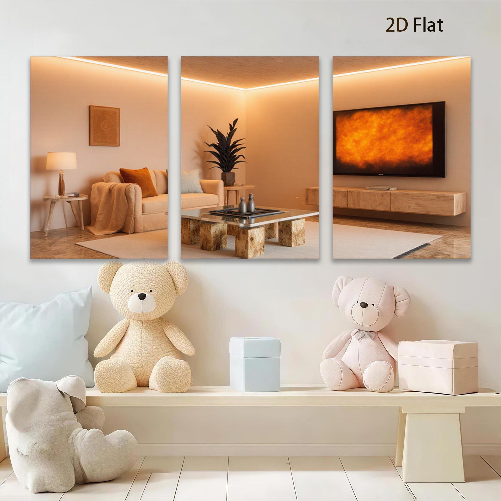 2D flat 1pc Golden Hues Abstract Canvas Wall Art Living Room Decor Modern Farmhouse Gallery Wrapped Pictures for Bedroom Office Hotel Stylish Home Accents