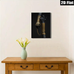 2D flat 1pc Golden Jewelry Hand Portrait Wall Art Modern Home Decor Living Room Bedroom Gallery Wrapped Canvas Print Farmhouse Style Chic Accent Piece Trending Now