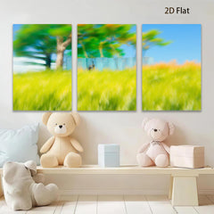2D flat 1pc Golden Meadow Breeze Summer Landscape Wall Art for Living Room Bedroom Home Decor farmhouse style botanical prints modern minimalist gallery wrapped