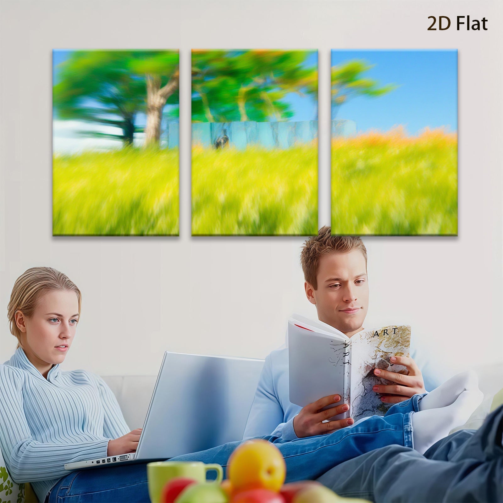 2D flat 1pc Golden Meadow Breeze Summer Landscape Wall Art for Living Room Bedroom Home Decor farmhouse style botanical prints modern minimalist gallery wrapped