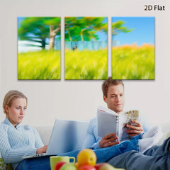 2D flat 1pc Golden Meadow Breeze Summer Landscape Wall Art for Living Room Bedroom Home Decor farmhouse style botanical prints modern minimalist gallery wrapped