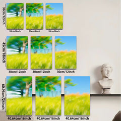 2D flat 1pc Golden Meadow Breeze Summer Landscape Wall Art for Living Room Bedroom Home Decor farmhouse style botanical prints modern minimalist gallery wrapped