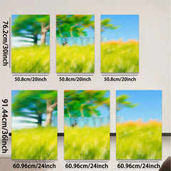 2D flat 1pc Golden Meadow Breeze Summer Landscape Wall Art for Living Room Bedroom Home Decor farmhouse style botanical prints modern minimalist gallery wrapped
