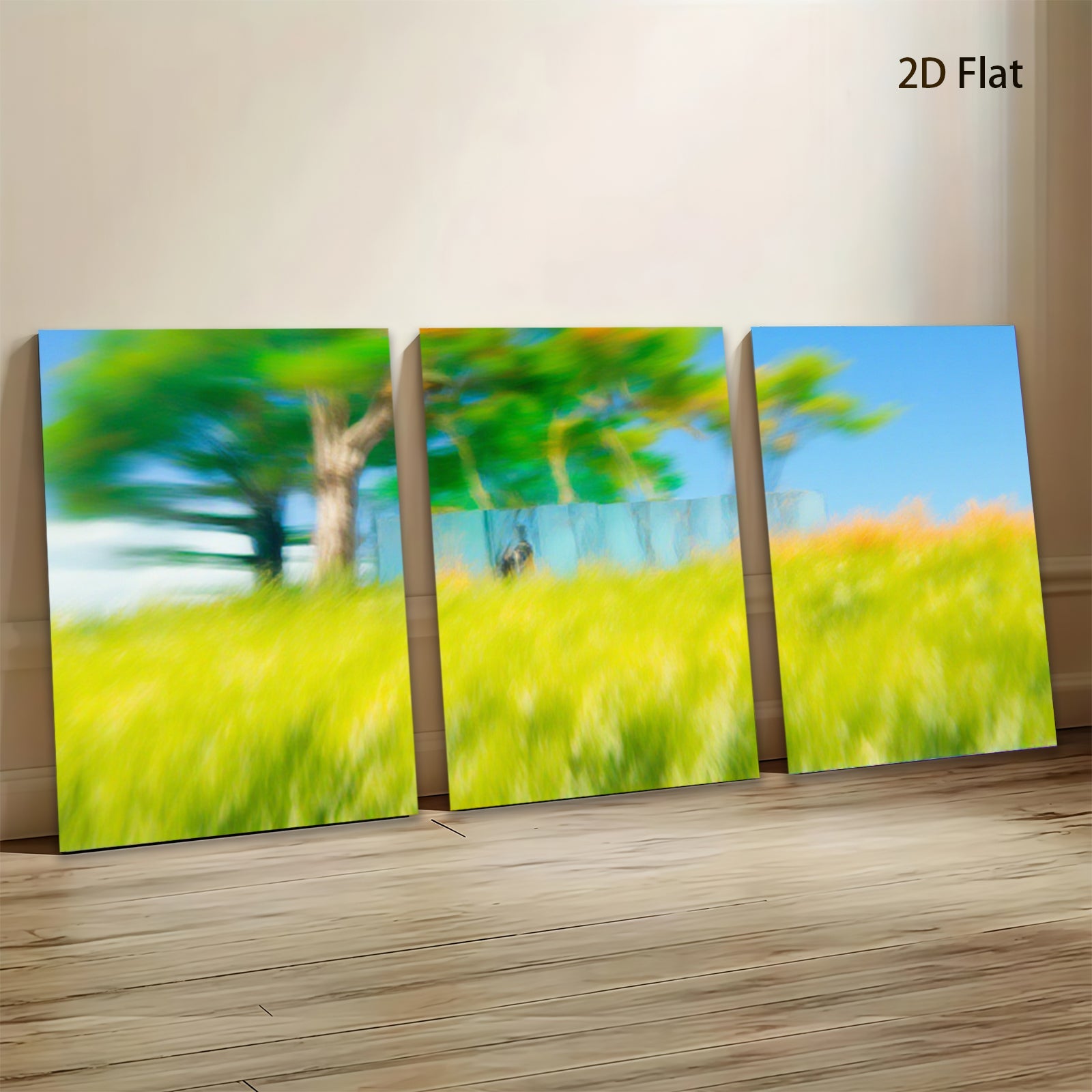 2D flat 1pc Golden Meadow Breeze Summer Landscape Wall Art for Living Room Bedroom Home Decor farmhouse style botanical prints modern minimalist gallery wrapped