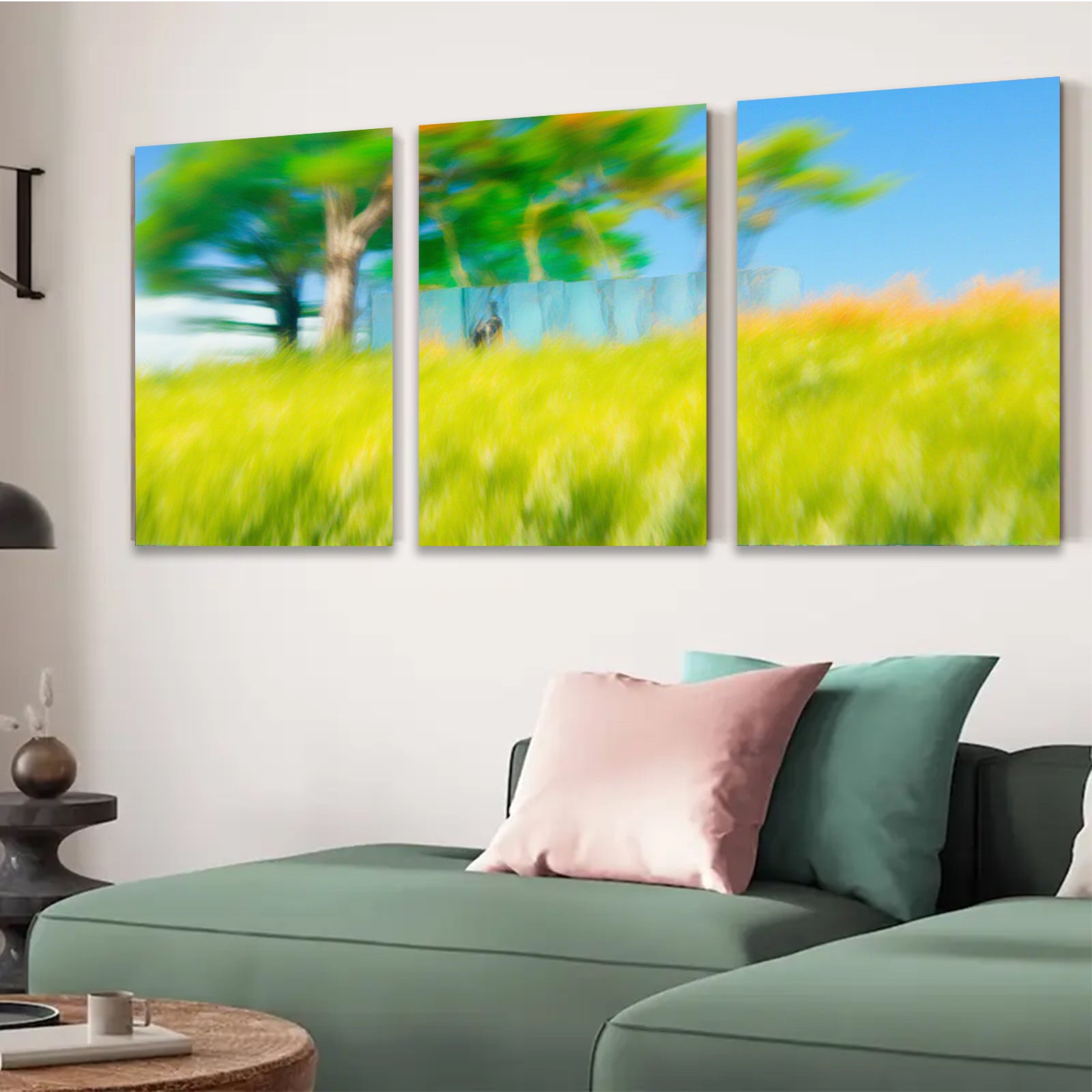 2D flat 1pc Golden Meadow Breeze Summer Landscape Wall Art for Living Room Bedroom Home Decor farmhouse style botanical prints modern minimalist gallery wrapped