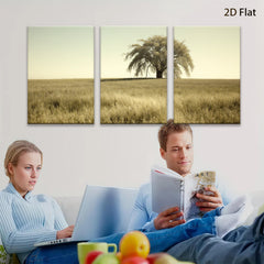2D flat 1pc Golden Prairie Solitude canvas wall art for living room bedroom farmhouse decor modern minimalist aesthetic gallery wrapped ready to hang