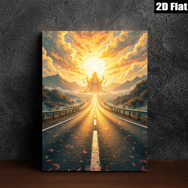 2D flat 1pc Golden Road to Enlightenment Serene Landscape Wall Art for Living Room Bedroom Home Decor Gallery Wrapped Canvas Prints Modern Farmhouse Style Trending Now